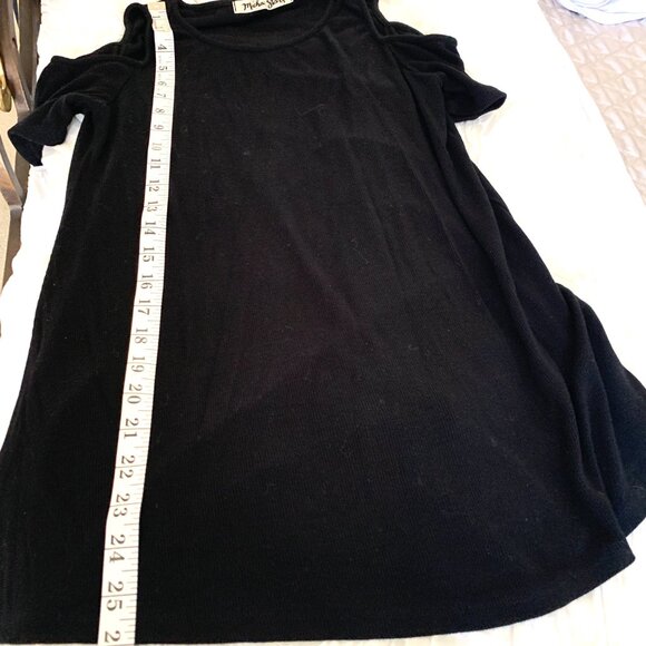 MICHAEL STARS Coveted Black Cold Shoulder Dress Casual ShortSleeve Sweater OS - Picture 4 of 7